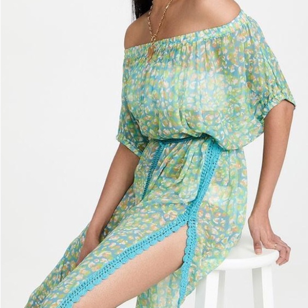 Ramy brook floral funky long summer cover up beach dress - Picture 4 of 11